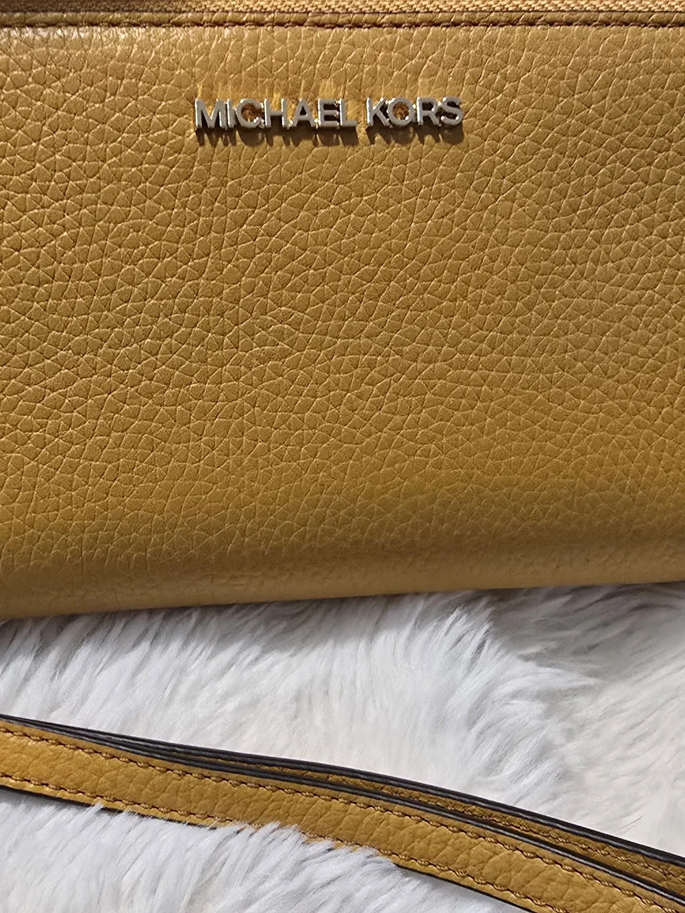 Michael Kors Mustard Yellow Leather Crossbody Bag